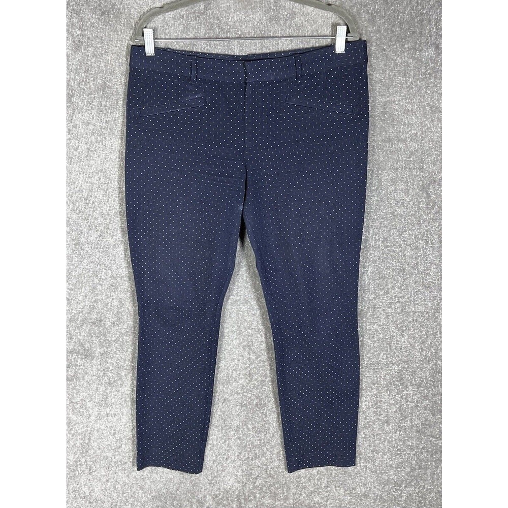 Gap Skinny Ankle Pants Womens Size 14 Blue Polka Dot Stretch Pockets